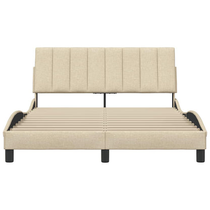 vidaXL Bettgestell ohne Matratze "Hanko" Creme 140x190 cm Stoff