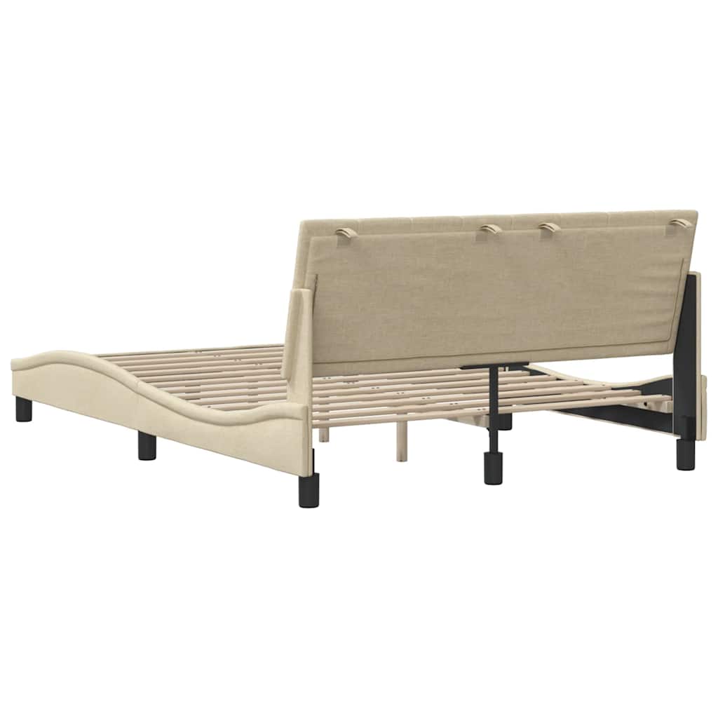 vidaXL Bettgestell ohne Matratze "Hanko" Creme 140x190 cm Stoff