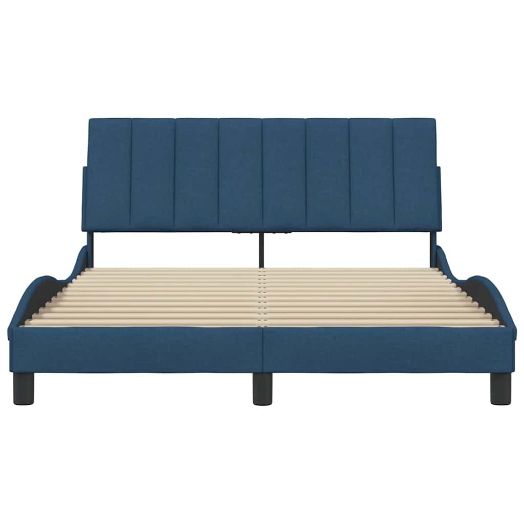 vidaXL Bettgestell ohne Matratze "Hanko" Blau 140x190 cm Stoff