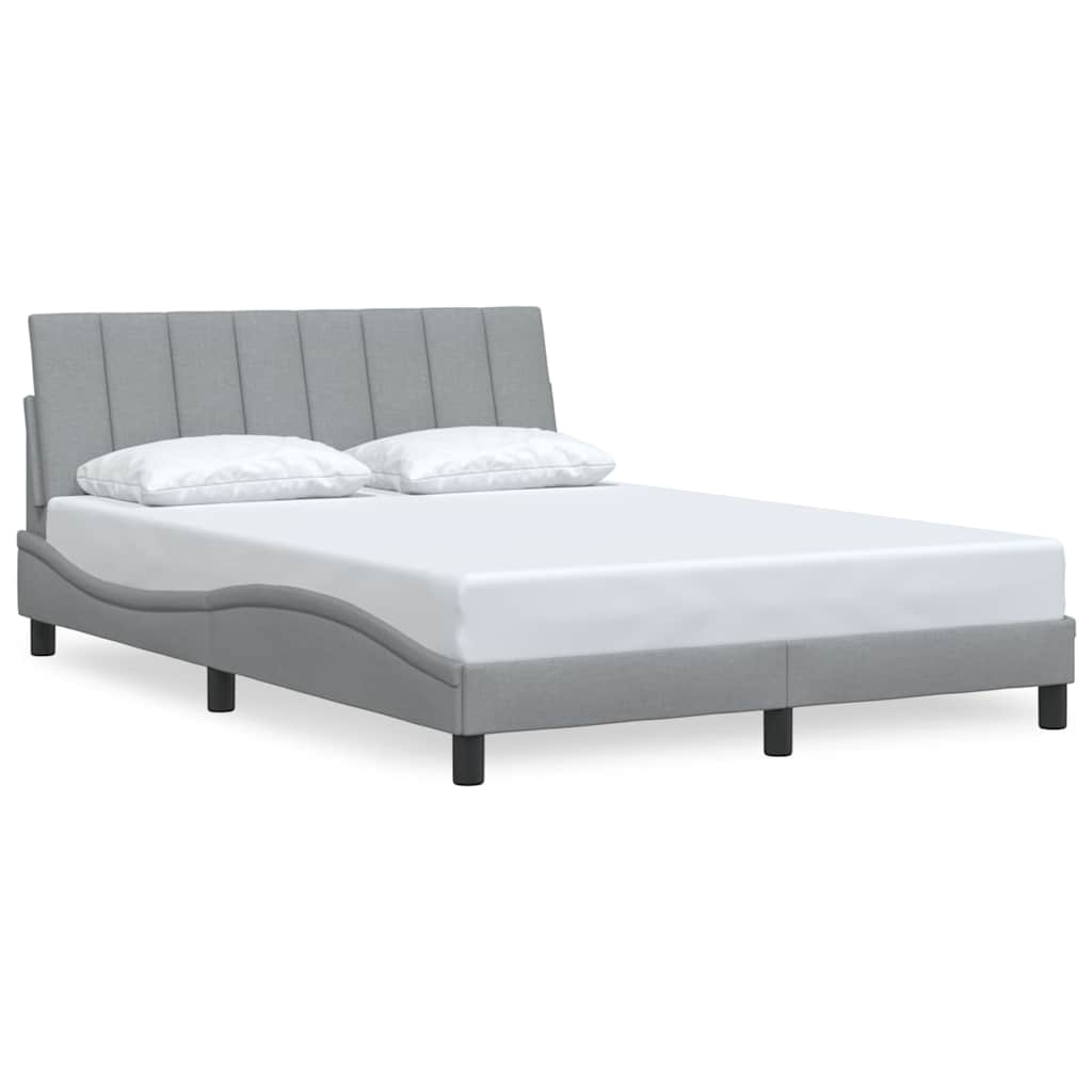 vidaXL Bettgestell ohne Matratze "Hanko" Hellgrau 140x200 cm Stoff