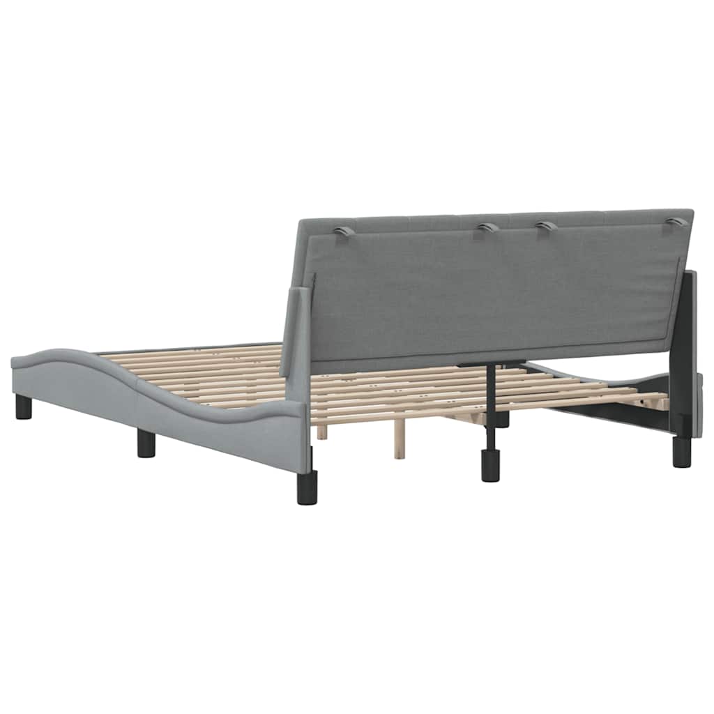 vidaXL Bettgestell ohne Matratze "Hanko" Hellgrau 140x200 cm Stoff