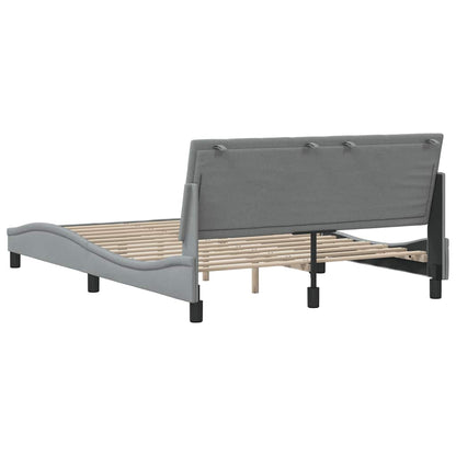 vidaXL Bettgestell ohne Matratze "Hanko" Hellgrau 140x200 cm Stoff
