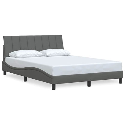 vidaXL Bettgestell ohne Matratze "Hanko" Dunkelgrau 140x200 cm Stoff