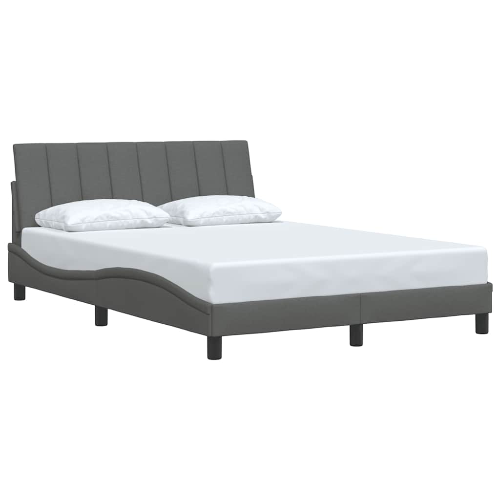vidaXL Bettgestell ohne Matratze "Hanko" Dunkelgrau 140x200 cm Stoff