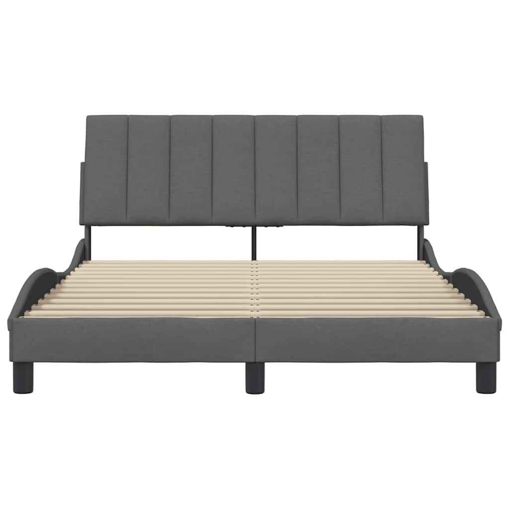 vidaXL Bettgestell ohne Matratze "Hanko" Dunkelgrau 140x200 cm Stoff