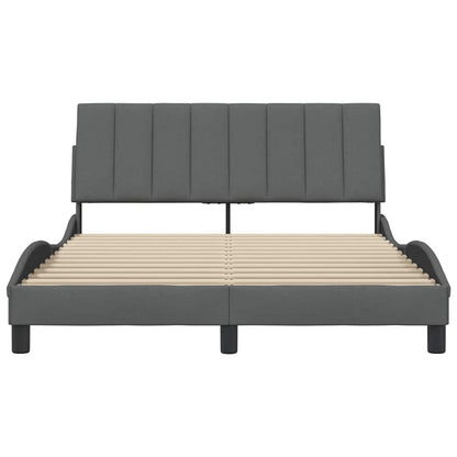 vidaXL Bettgestell ohne Matratze "Hanko" Dunkelgrau 140x200 cm Stoff