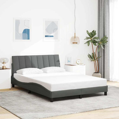 vidaXL Bettgestell ohne Matratze "Hanko" Dunkelgrau 140x200 cm Stoff