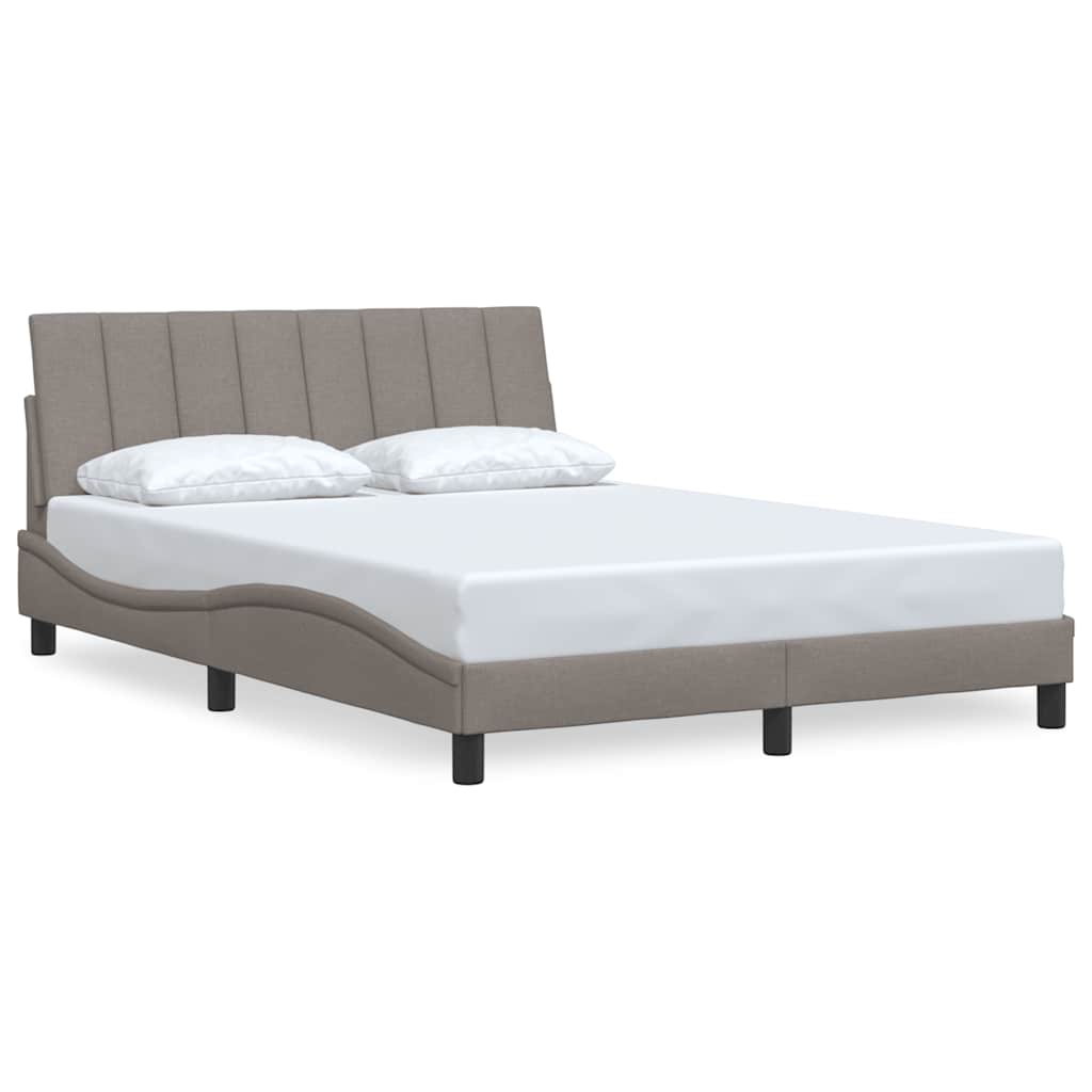 vidaXL Bettgestell ohne Matratze "Hanko" Taupe 140x200 cm Stoff