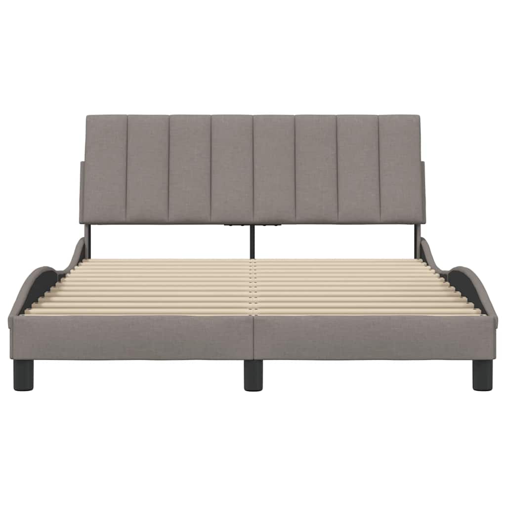 vidaXL Bettgestell ohne Matratze "Hanko" Taupe 140x200 cm Stoff