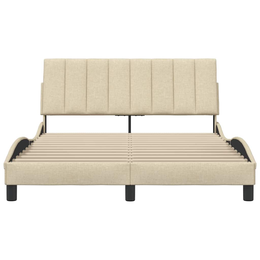 vidaXL Bettgestell ohne Matratze "Hanko" Creme 140x200 cm Stoff