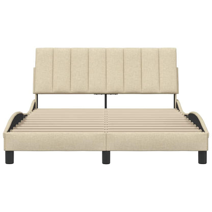 vidaXL Bettgestell ohne Matratze "Hanko" Creme 140x200 cm Stoff