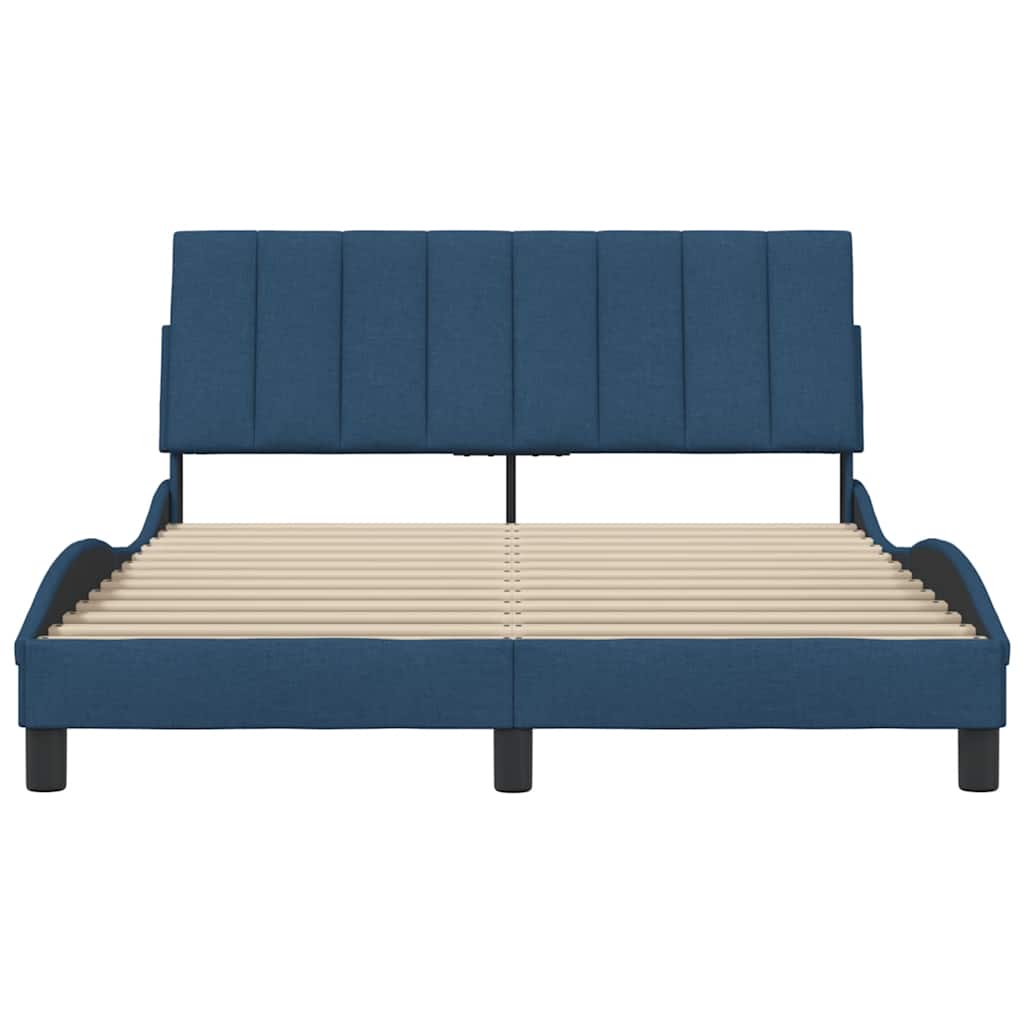 vidaXL Bettgestell ohne Matratze "Hanko" Blau 140x200 cm Stoff