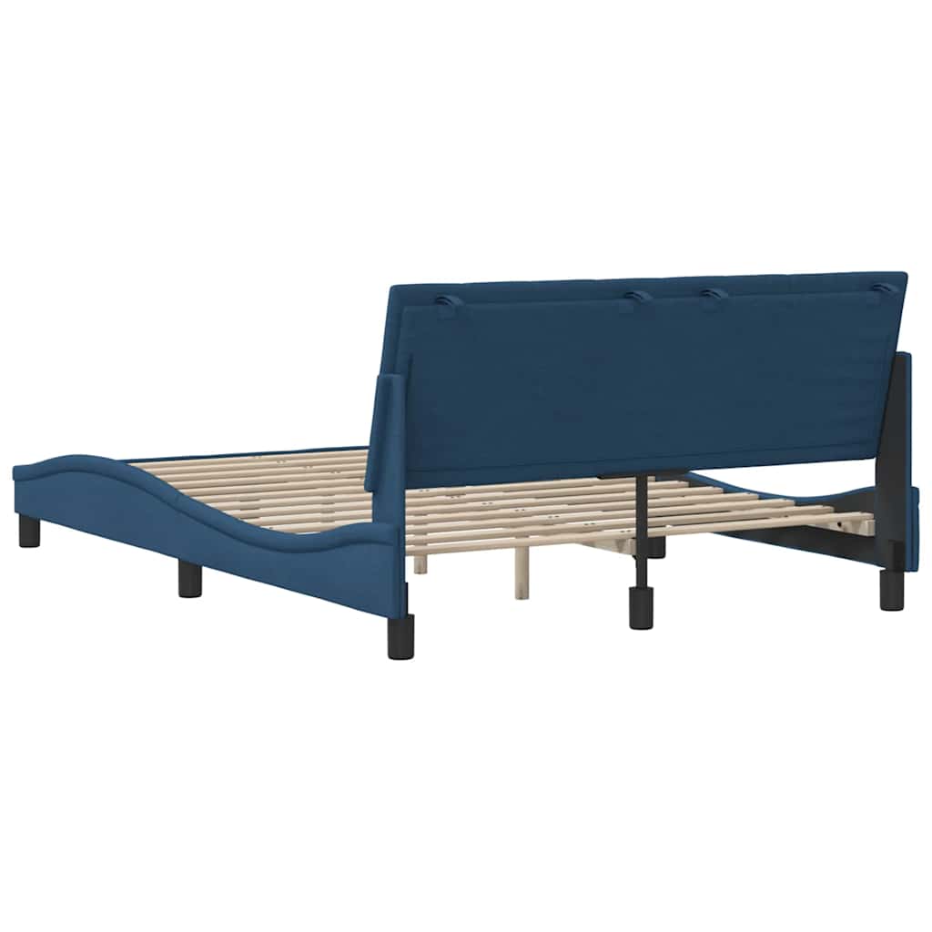vidaXL Bettgestell ohne Matratze "Hanko" Blau 140x200 cm Stoff