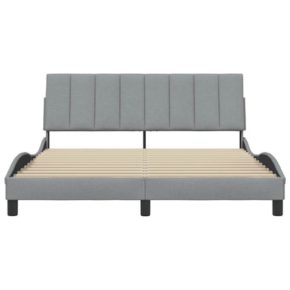 vidaXL Bettgestell ohne Matratze "Hanko" Hellgrau 160x200 cm Stoff