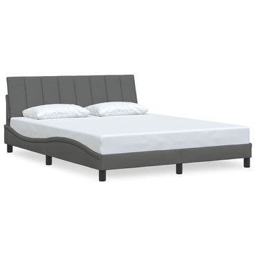 vidaXL Bettgestell ohne Matratze "Hanko" Dunkelgrau 160x200 cm Stoff