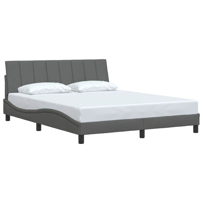 vidaXL Bettgestell ohne Matratze "Hanko" Dunkelgrau 160x200 cm Stoff