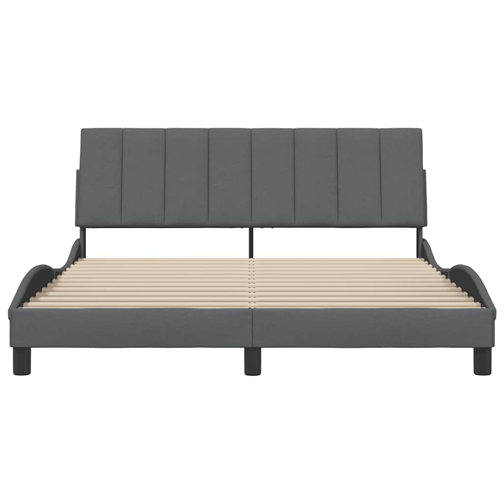 vidaXL Bettgestell ohne Matratze "Hanko" Dunkelgrau 160x200 cm Stoff