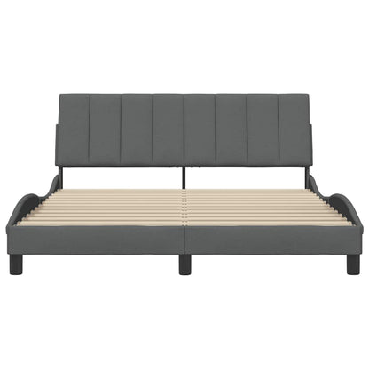 vidaXL Bettgestell ohne Matratze "Hanko" Dunkelgrau 160x200 cm Stoff