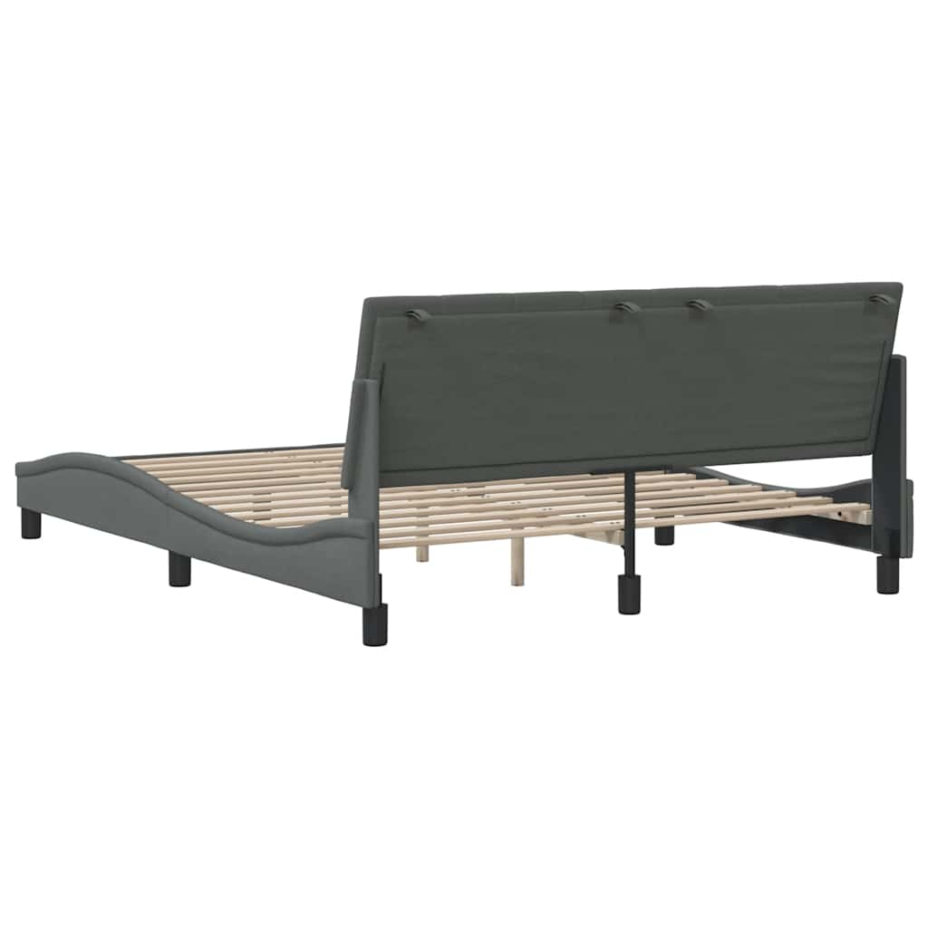 vidaXL Bettgestell ohne Matratze "Hanko" Dunkelgrau 160x200 cm Stoff