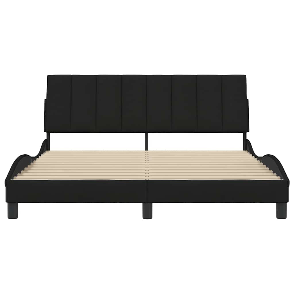 vidaXL Bettgestell ohne Matratze "Hanko" Schwarz 160x200 cm Stoff