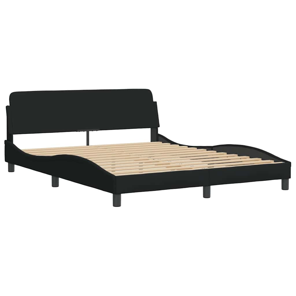 vidaXL Bettgestell ohne Matratze "Hanko" Schwarz 160x200 cm Stoff