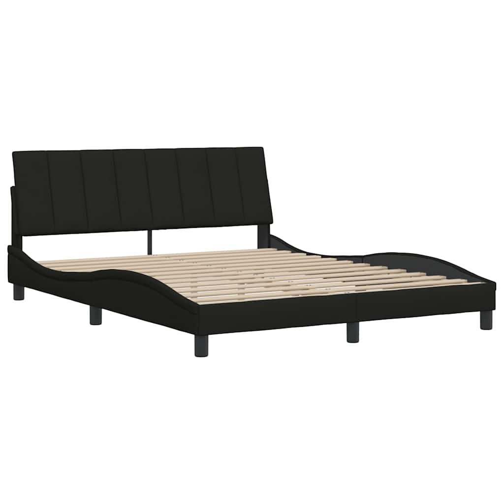 vidaXL Bettgestell ohne Matratze "Hanko" Schwarz 160x200 cm Stoff