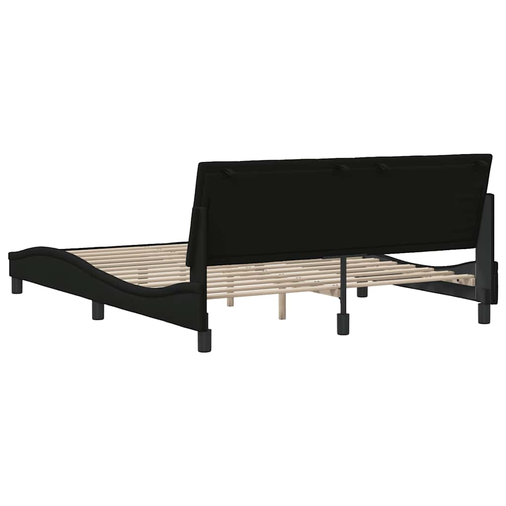 vidaXL Bettgestell ohne Matratze "Hanko" Schwarz 160x200 cm Stoff
