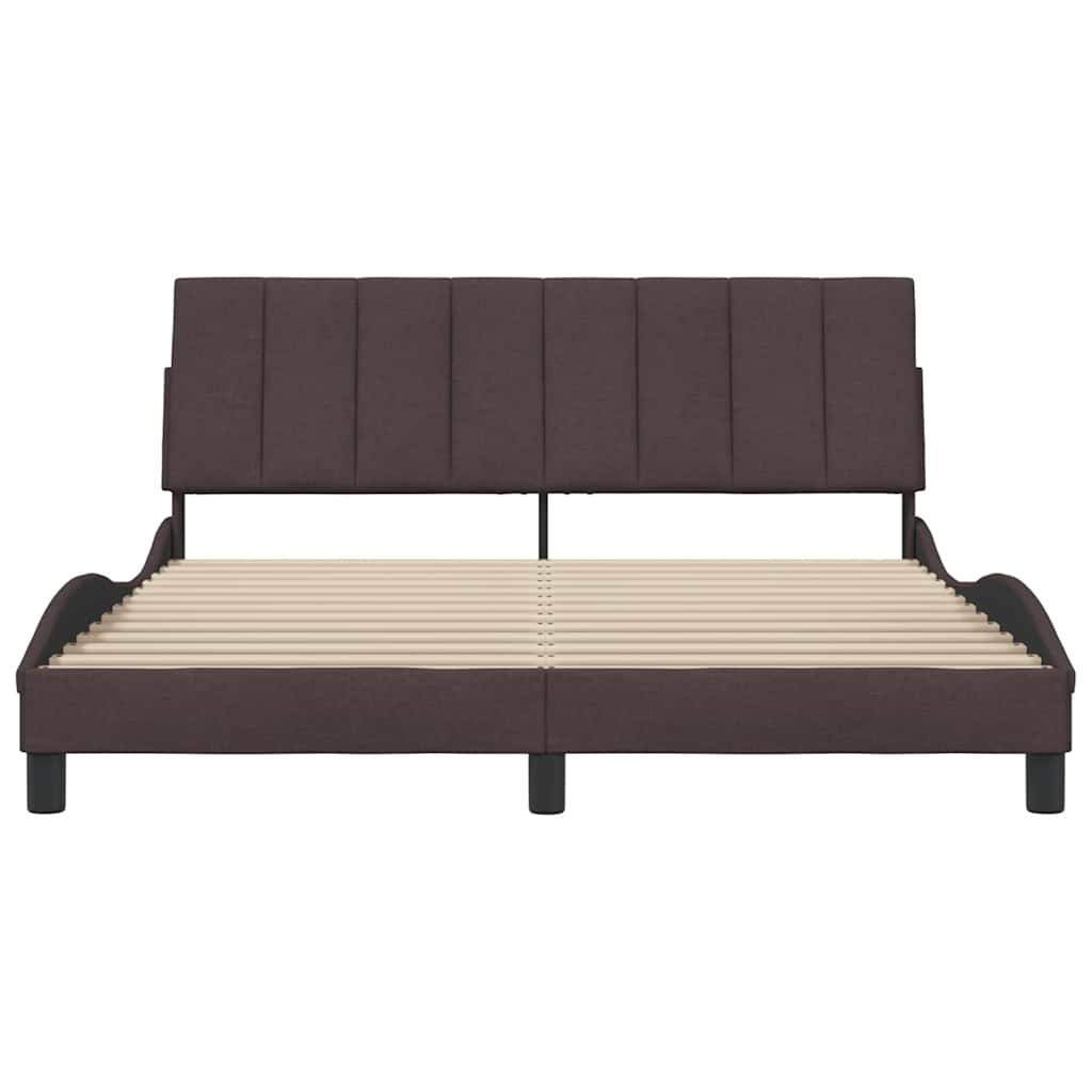 vidaXL Bettgestell ohne Matratze "Hanko" Dunkelbraun 160x200 cm Stoff