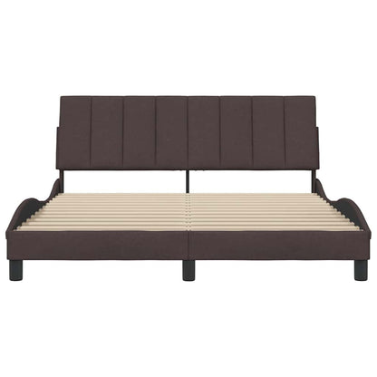 vidaXL Bettgestell ohne Matratze "Hanko" Dunkelbraun 160x200 cm Stoff