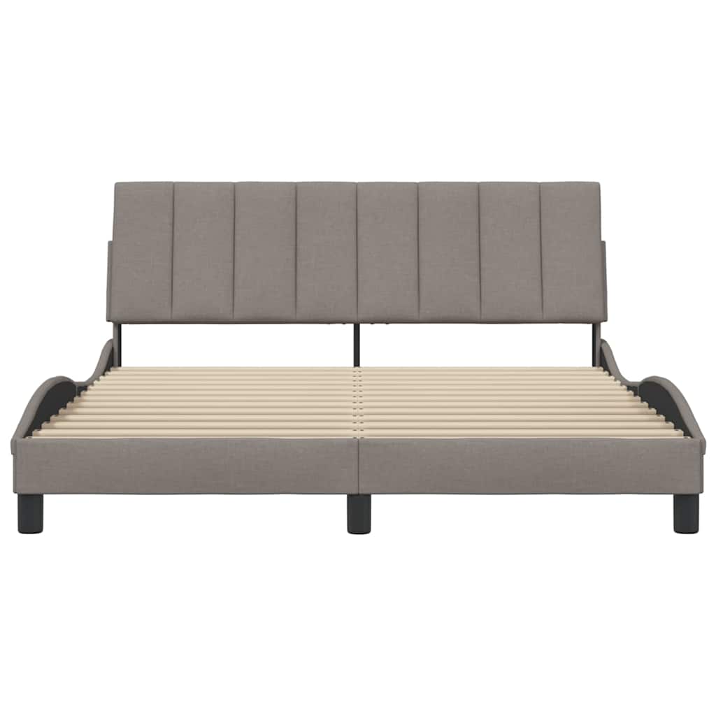 vidaXL Bettgestell ohne Matratze "Hanko" Taupe 160x200 cm Stoff