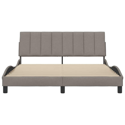 vidaXL Bettgestell ohne Matratze "Hanko" Taupe 160x200 cm Stoff