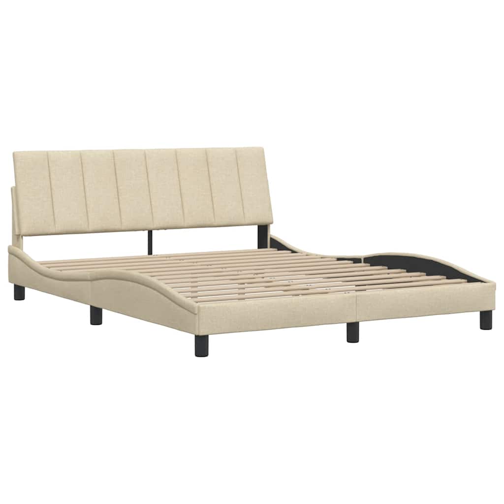 Bettgestell ohne Matratze "Hanko" Creme 160x200 cm Stoff