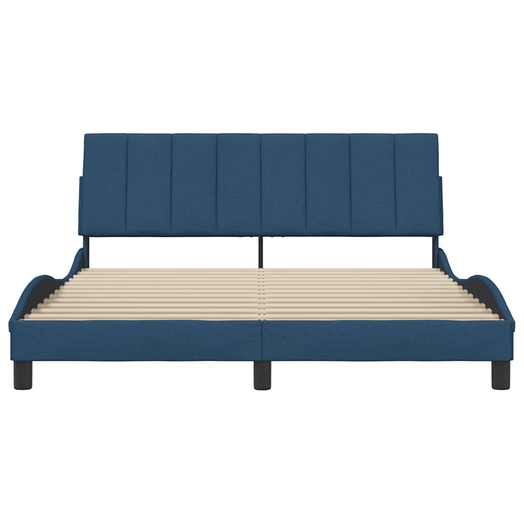 vidaXL Bettgestell ohne Matratze "Hanko" Blau 160x200 cm Stoff