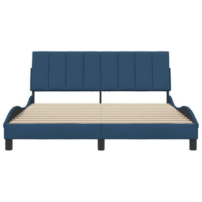 vidaXL Bettgestell ohne Matratze "Hanko" Blau 160x200 cm Stoff
