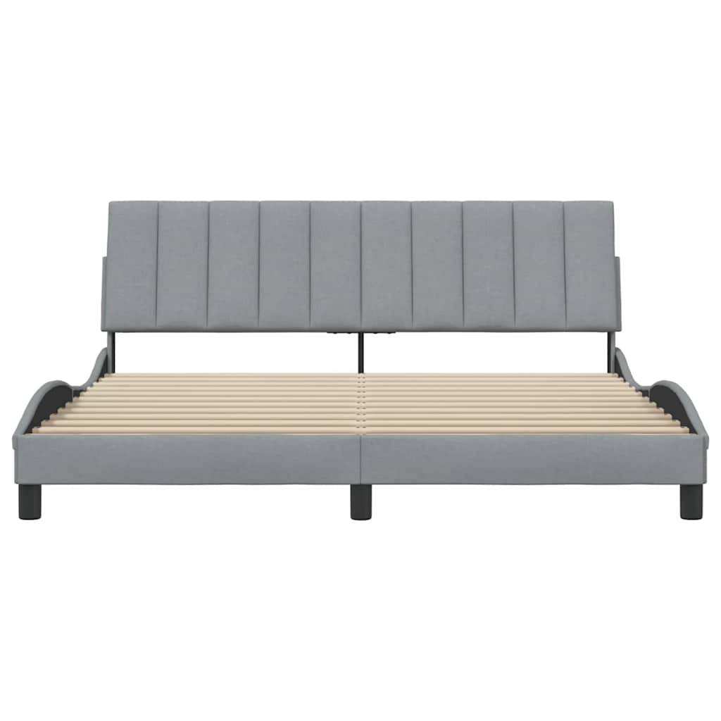 vidaXL Bettgestell ohne Matratze "Hanko" Hellgrau 180x200 cm Stoff
