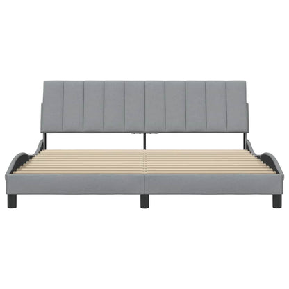 vidaXL Bettgestell ohne Matratze "Hanko" Hellgrau 180x200 cm Stoff