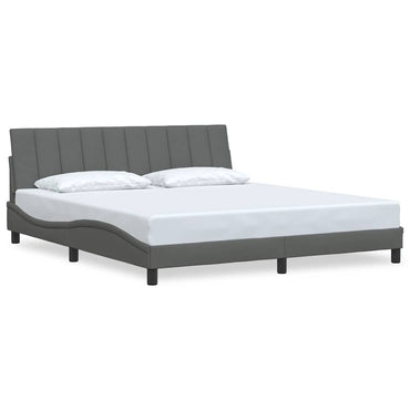 vidaXL Bettgestell ohne Matratze "Hanko" Dunkelgrau 180x200 cm Stoff