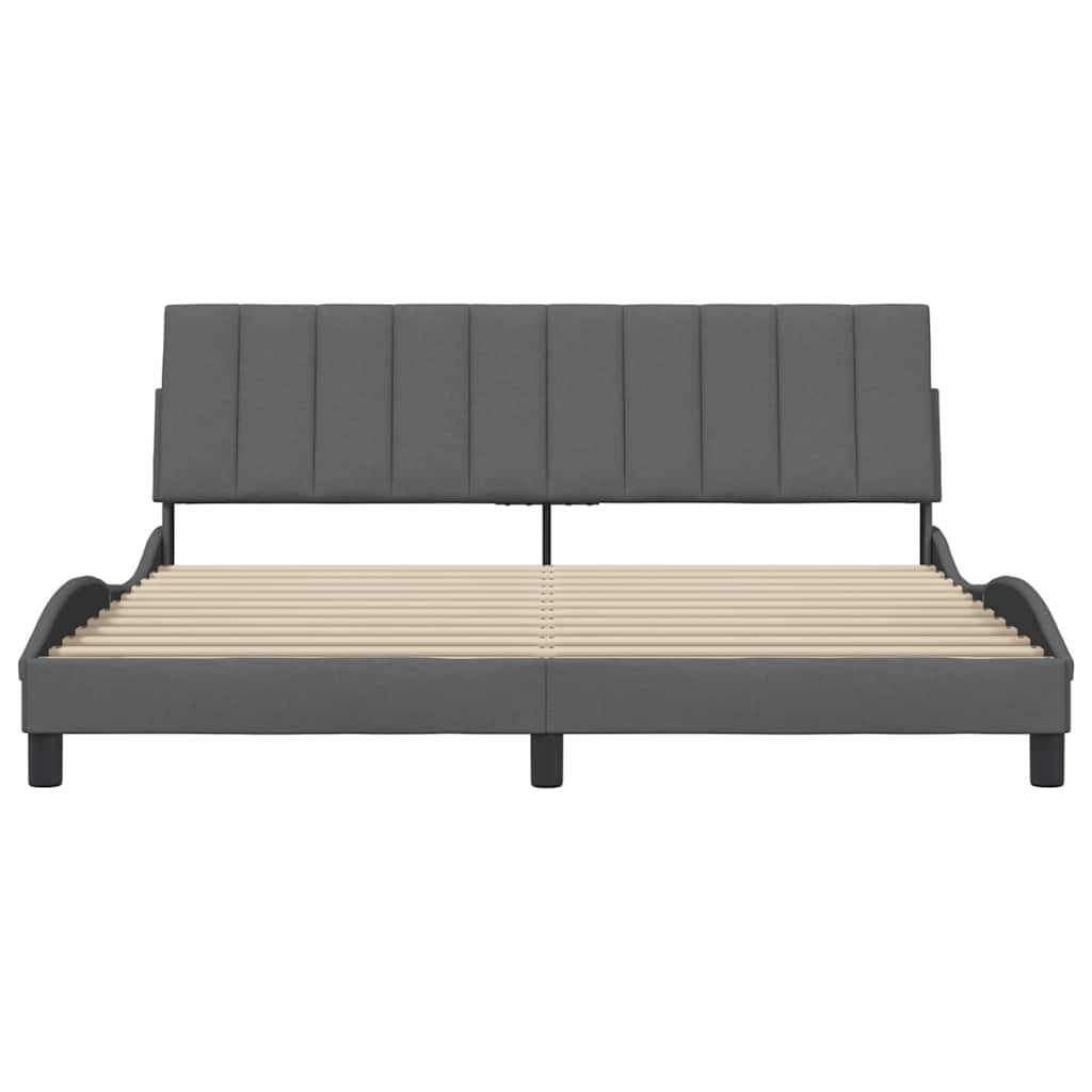 vidaXL Bettgestell ohne Matratze "Hanko" Dunkelgrau 180x200 cm Stoff