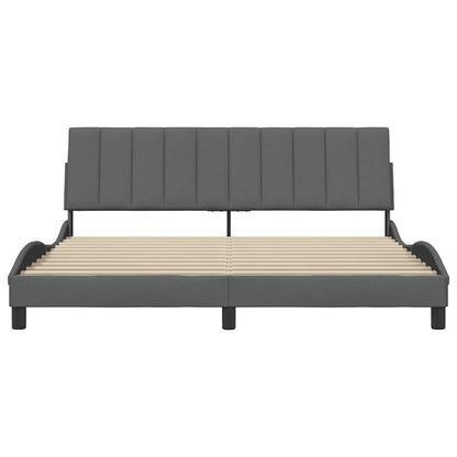 vidaXL Bettgestell ohne Matratze "Hanko" Dunkelgrau 180x200 cm Stoff