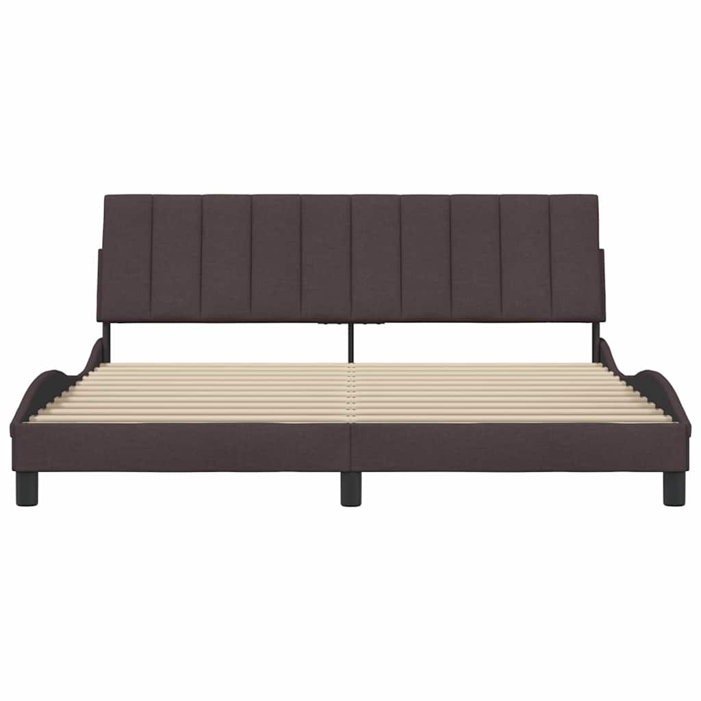 vidaXL Bettgestell ohne Matratze "Hanko" Dunkelbraun 180x200 cm Stoff
