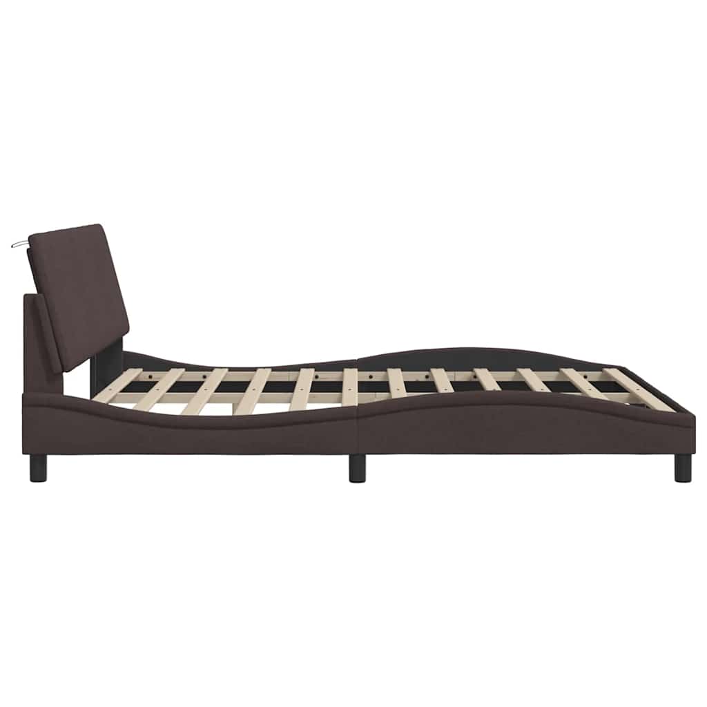 vidaXL Bettgestell ohne Matratze "Hanko" Dunkelbraun 180x200 cm Stoff