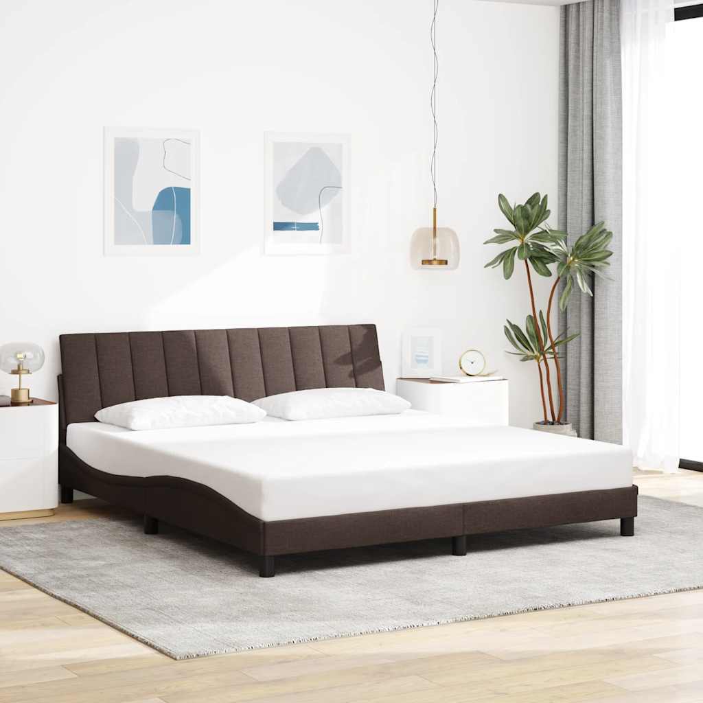 vidaXL Bettgestell ohne Matratze "Hanko" Dunkelbraun 180x200 cm Stoff