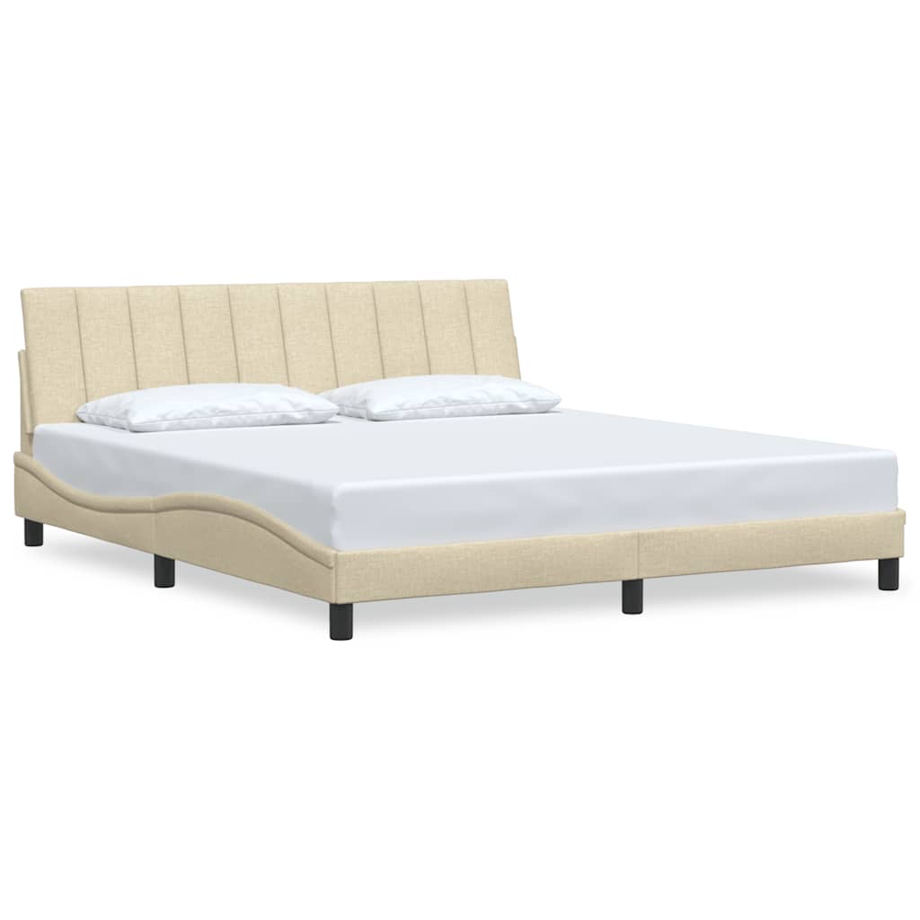 vidaXL Bettgestell ohne Matratze "Hanko" Creme 180x200 cm Stoff