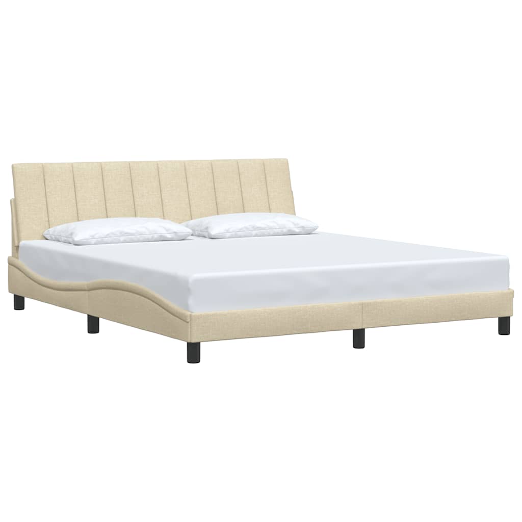 vidaXL Bettgestell ohne Matratze "Hanko" Creme 180x200 cm Stoff
