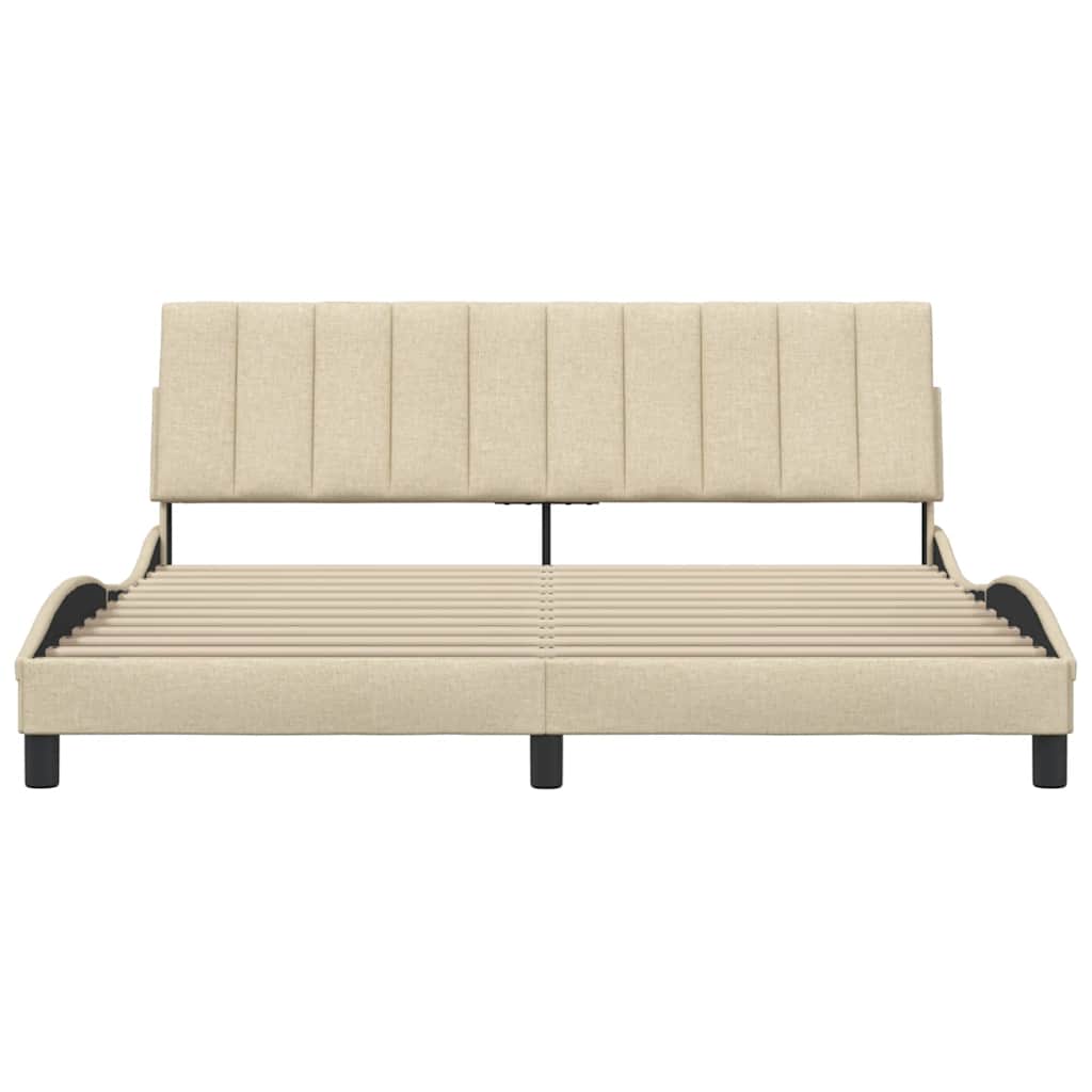 vidaXL Bettgestell ohne Matratze "Hanko" Creme 180x200 cm Stoff