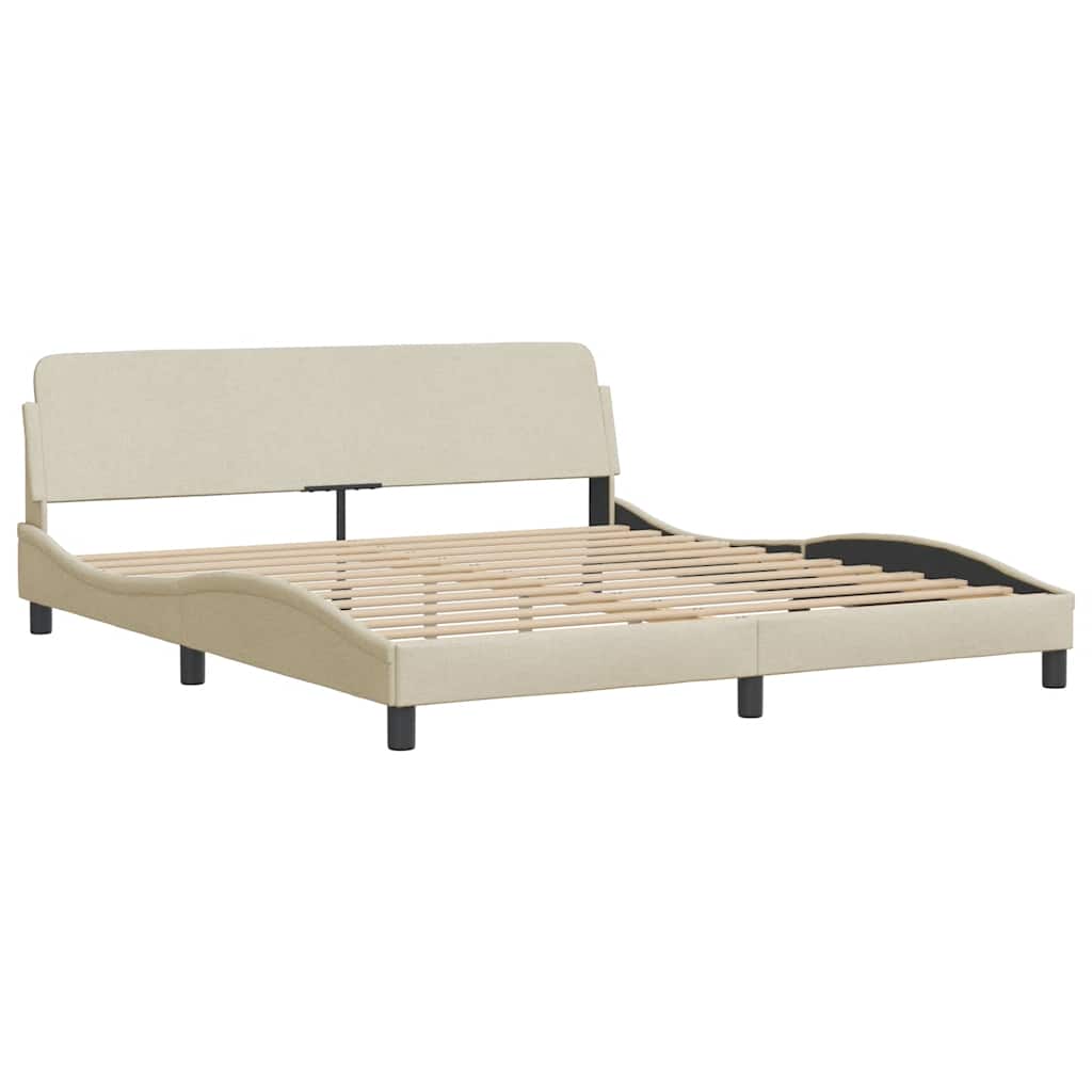 vidaXL Bettgestell ohne Matratze "Hanko" Creme 180x200 cm Stoff