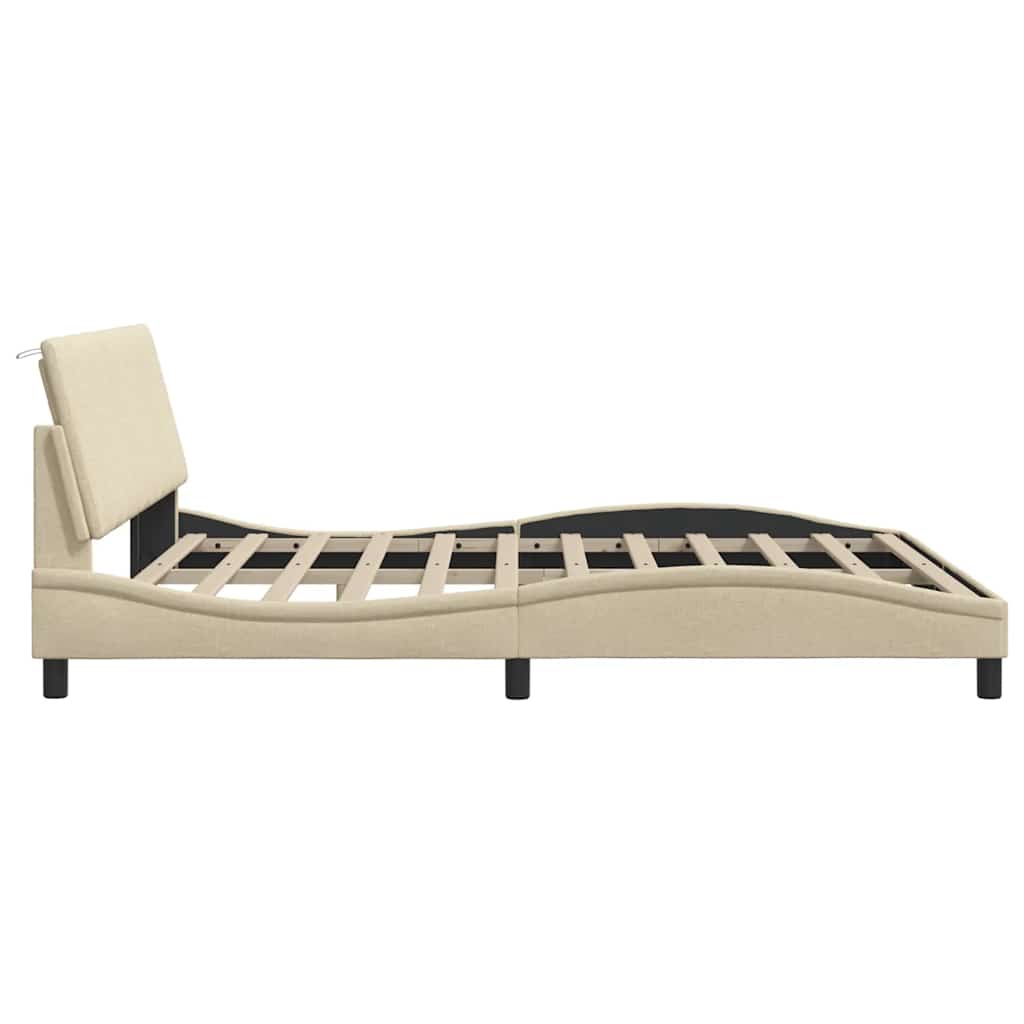 vidaXL Bettgestell ohne Matratze "Hanko" Creme 180x200 cm Stoff
