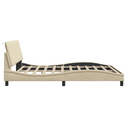 vidaXL Bettgestell ohne Matratze "Hanko" Creme 180x200 cm Stoff
