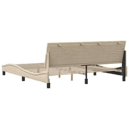 vidaXL Bettgestell ohne Matratze "Hanko" Creme 180x200 cm Stoff