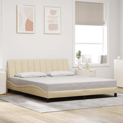 vidaXL Bettgestell ohne Matratze "Hanko" Creme 180x200 cm Stoff